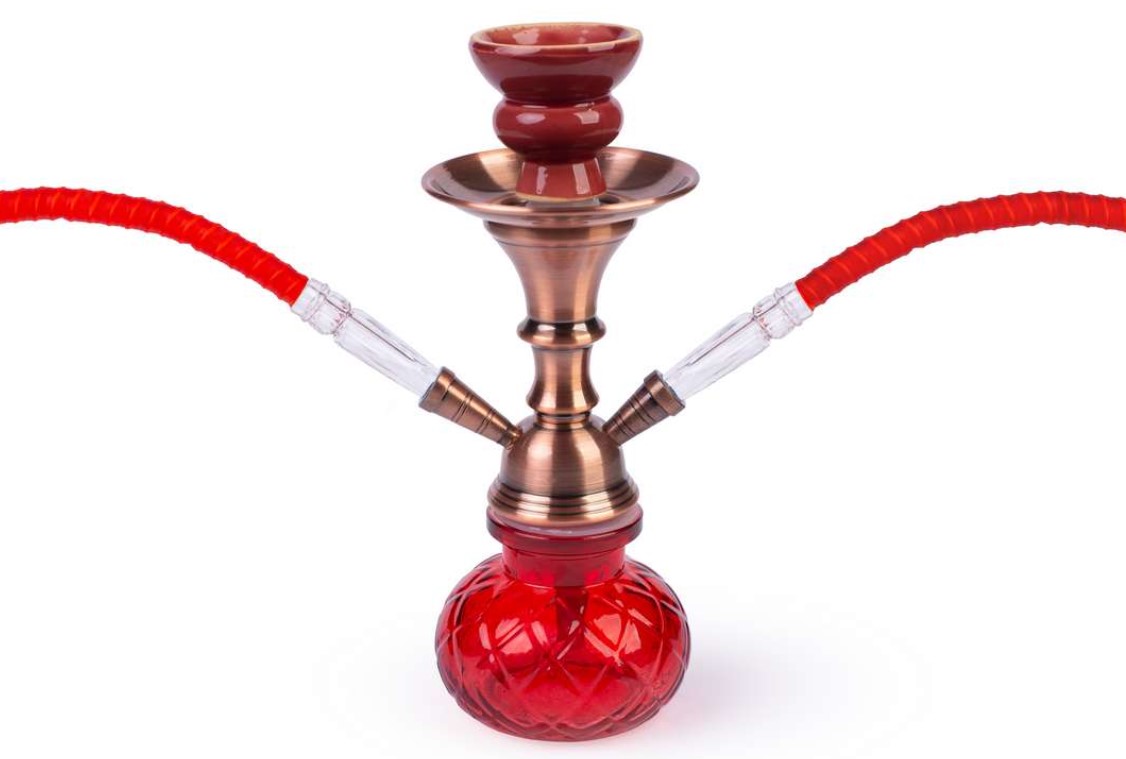 Hookah piros vízipipa 2 csöves 25,5 cm